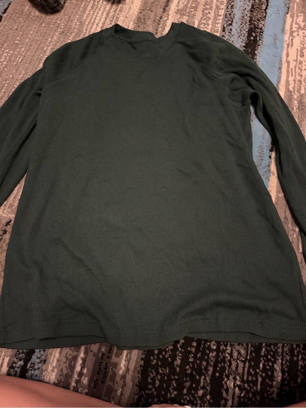 GAP Long-Sleeve Waffle Knit Shirt - Dark Green